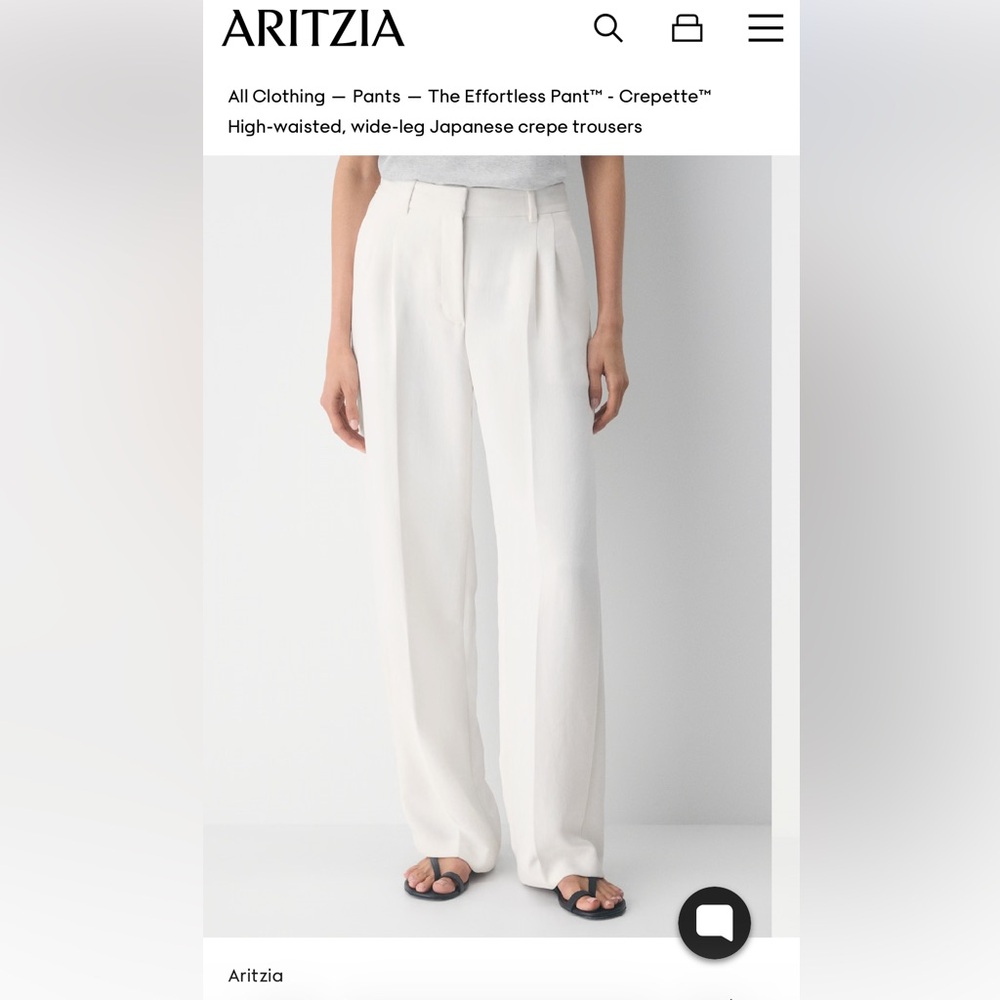 Aritzia- Wilfred Effortless Pant Light Birch Women's Crepette Trousers